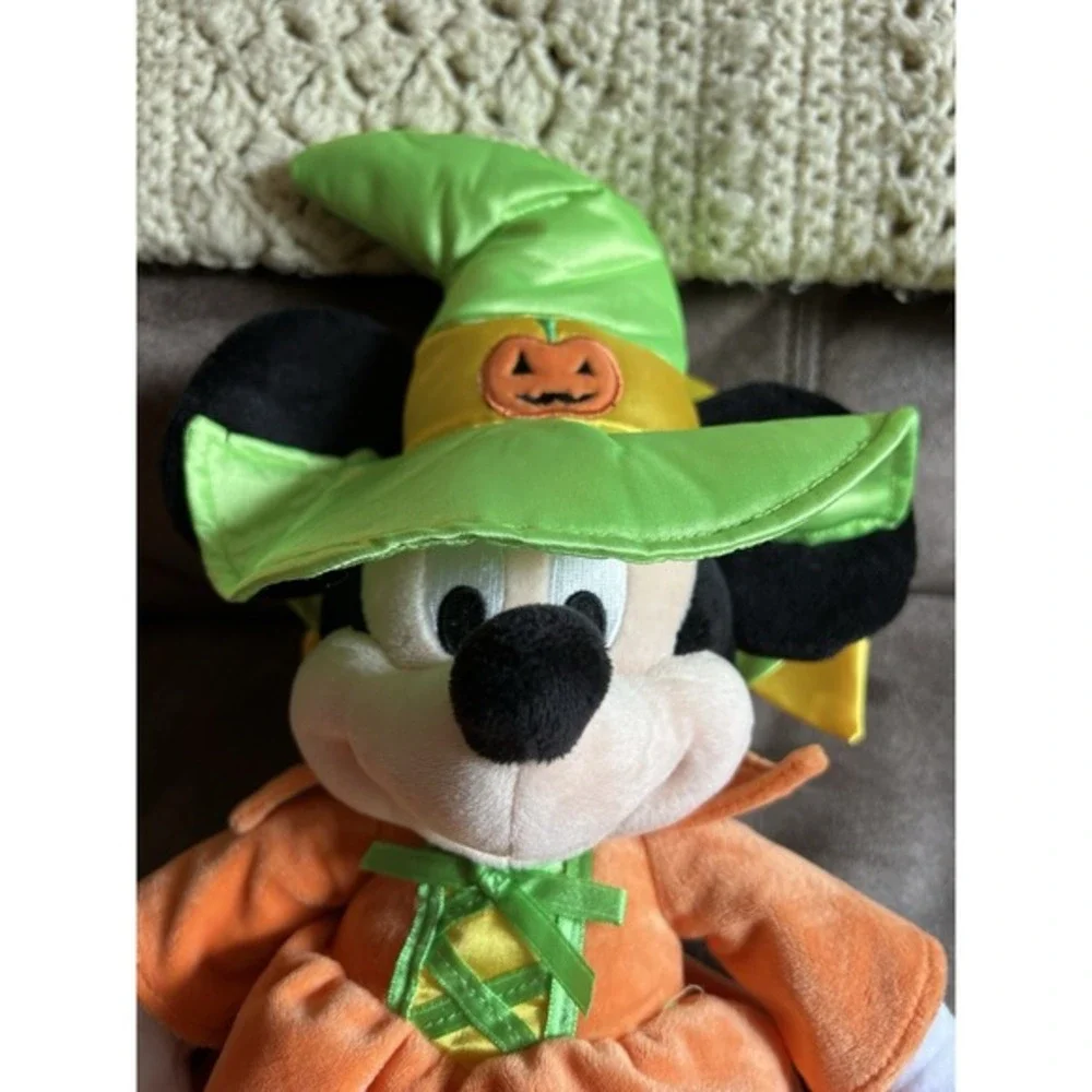 Disney‎ Parks Halloween Minnie Mouse Witch Costume Orange Dress Green Hat 16